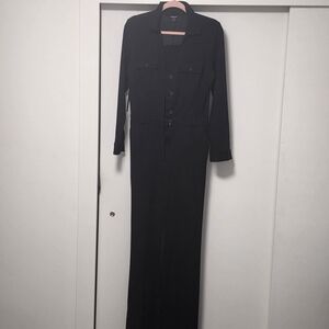 Marciano Classic Black Button-Up Jumpsuit